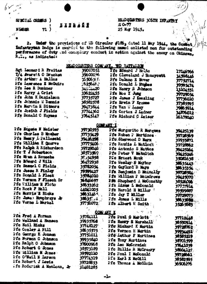 Chemise "moutarde" 77th Infantry Division identifiée / Okinawa