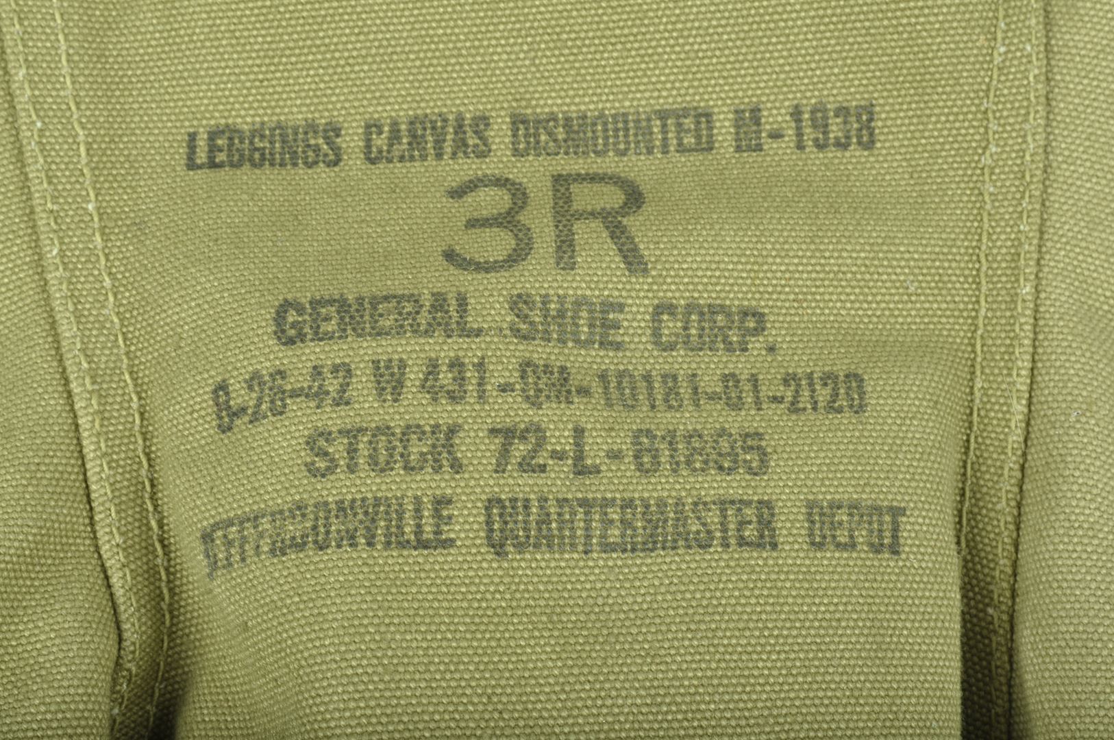 Guêtres US 3R datées 1942 / NEUVES DE STOCK