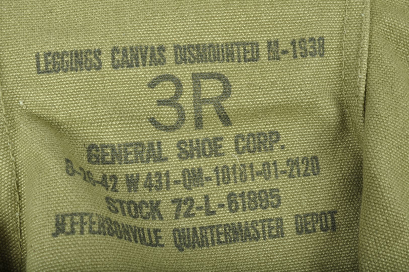 Guêtres US 3R datées 1942 / NEUVES DE STOCK