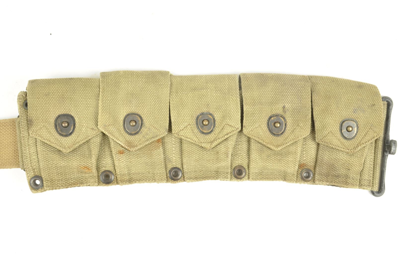 Ceinturon américain modèle 1923 daté 1943 OD3 / USMC Nominatif