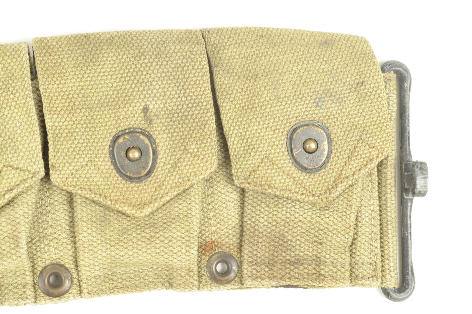 Ceinturon américain modèle 1923 daté 1943 OD3 / USMC Nominatif