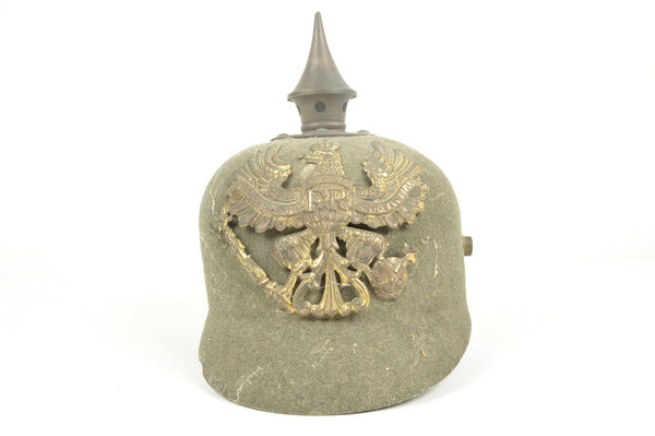 Casque à pointe Prussien " Ersatz" en feutre daté 1915 sortie de grenier / Vosges