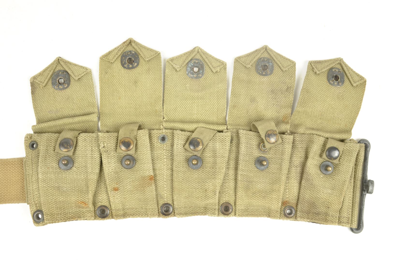 Ceinturon américain modèle 1923 daté 1943 OD3 / USMC Nominatif