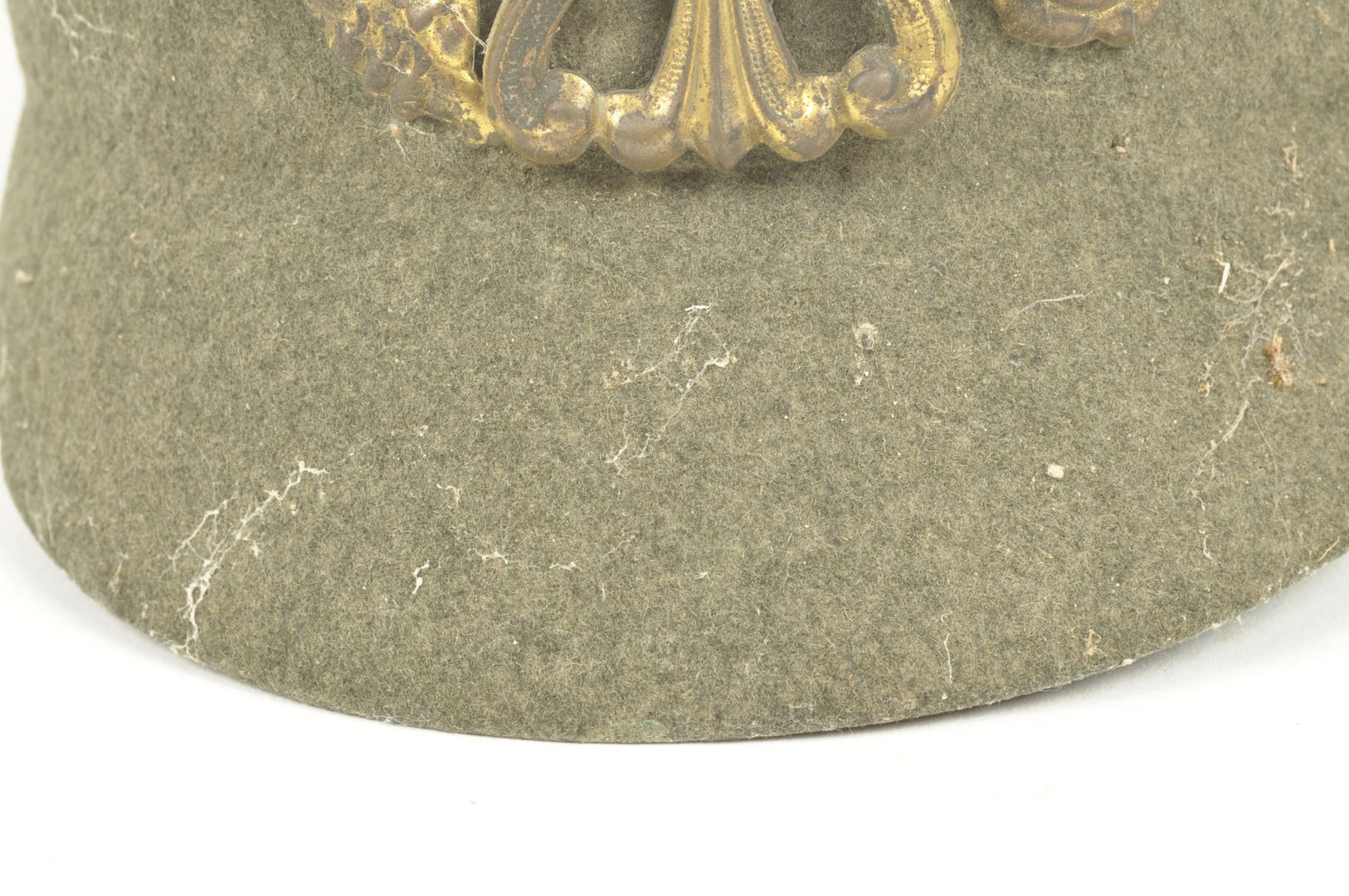 Casque à pointe Prussien " Ersatz" en feutre daté 1915 sortie de grenier / Vosges