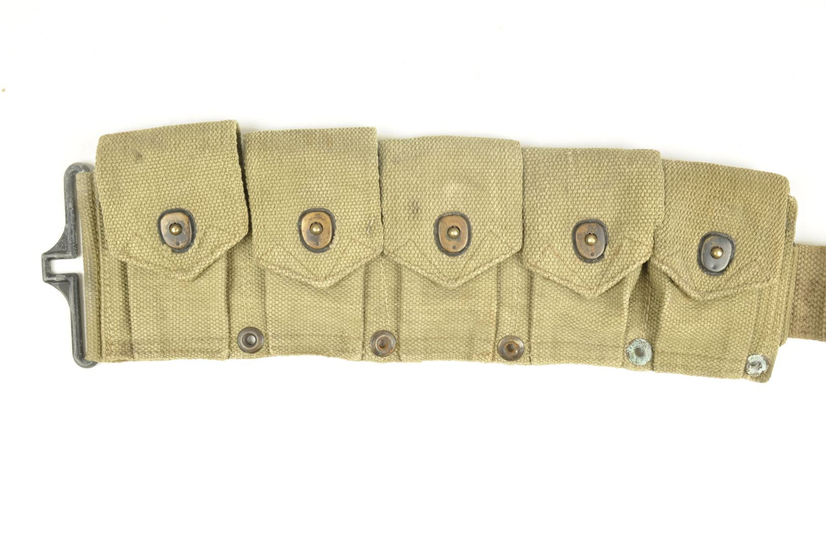 Ceinturon américain modèle 1923 daté 1943 OD3 / USMC Nominatif