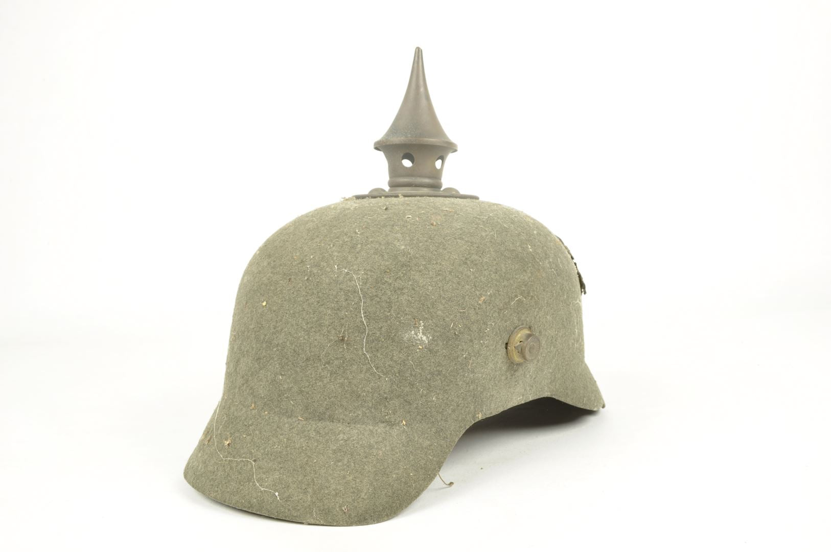 Casque à pointe Prussien " Ersatz" en feutre daté 1915 sortie de grenier / Vosges