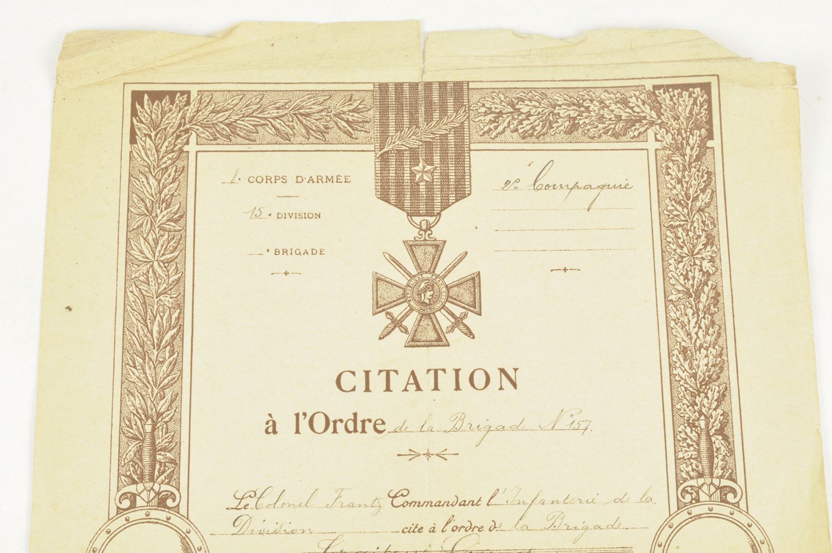 Souvenirs du soldat TRAITEUR 56ième RI / Casque et documents