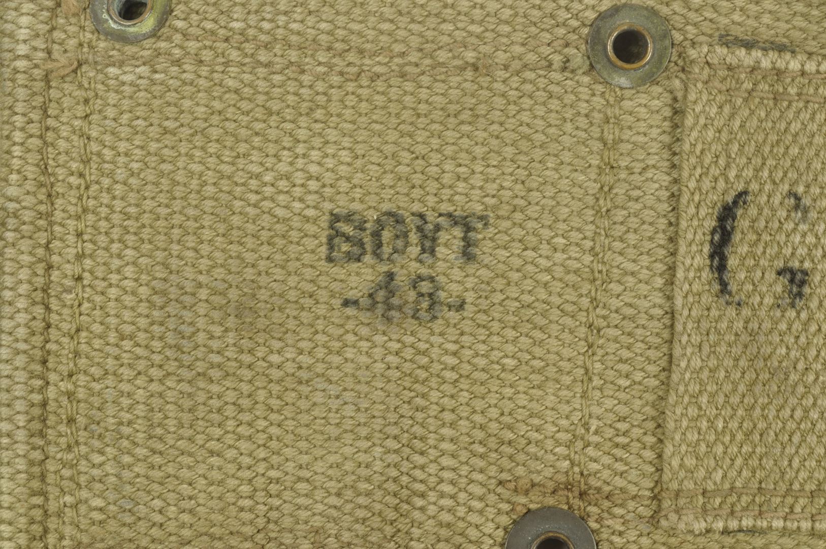 Ceinturon américain modèle 1923 daté 1943 OD3 / USMC Nominatif