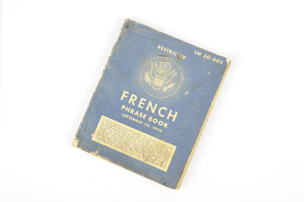 French Language Guide daté 1943 Nominatif et annoté Campagne d' Europe / Normandie