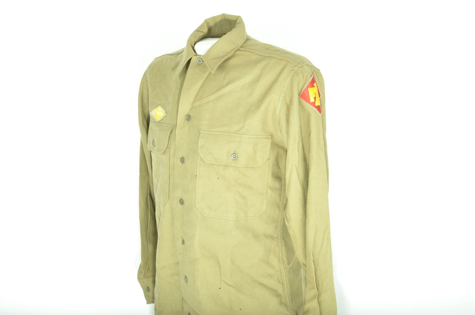 Chemise "moutarde" 45th Infantry Division / taille 14 1/2 - 34