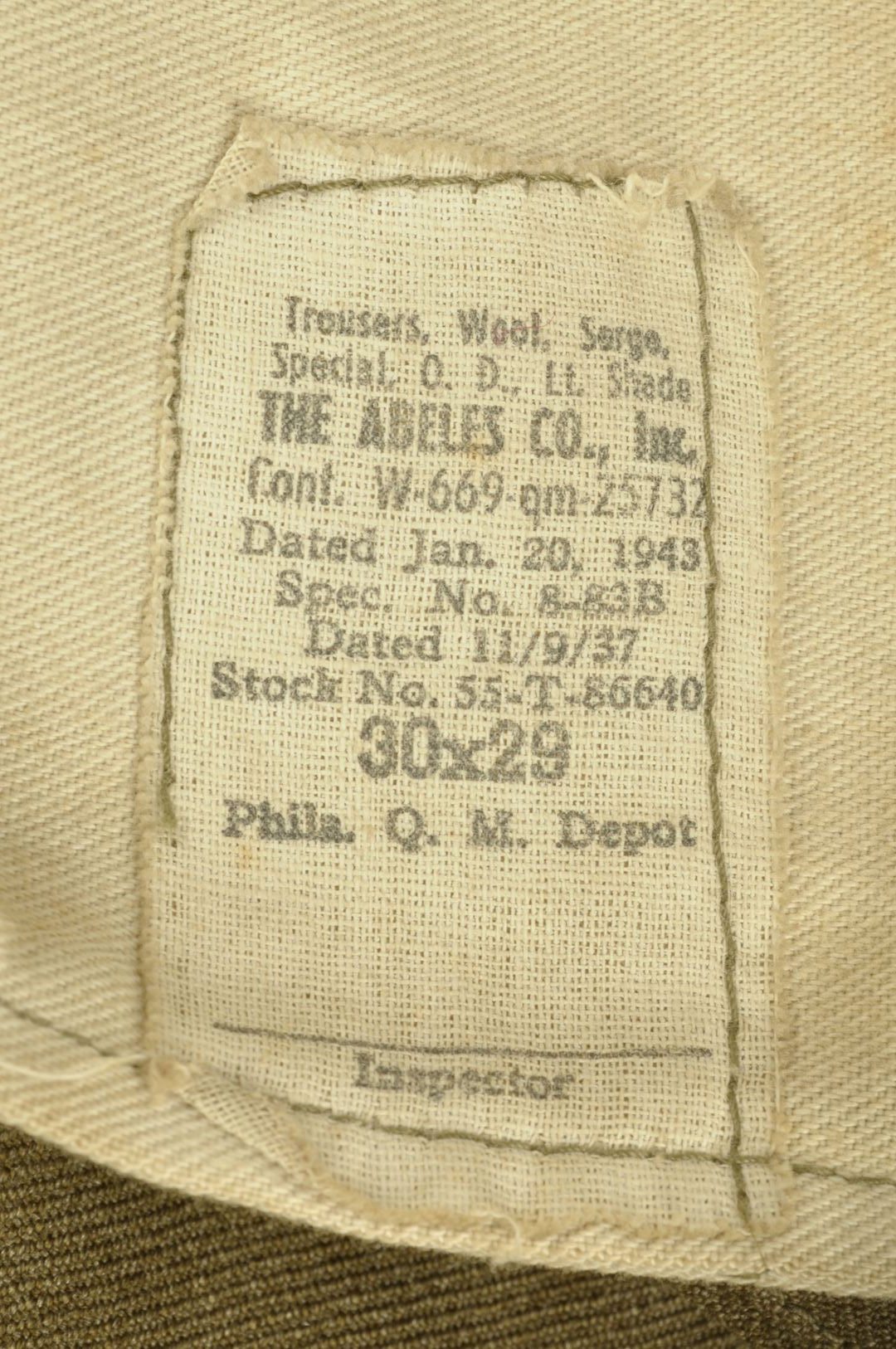 Pantalon moutarde  30 X 29 / Daté 1943