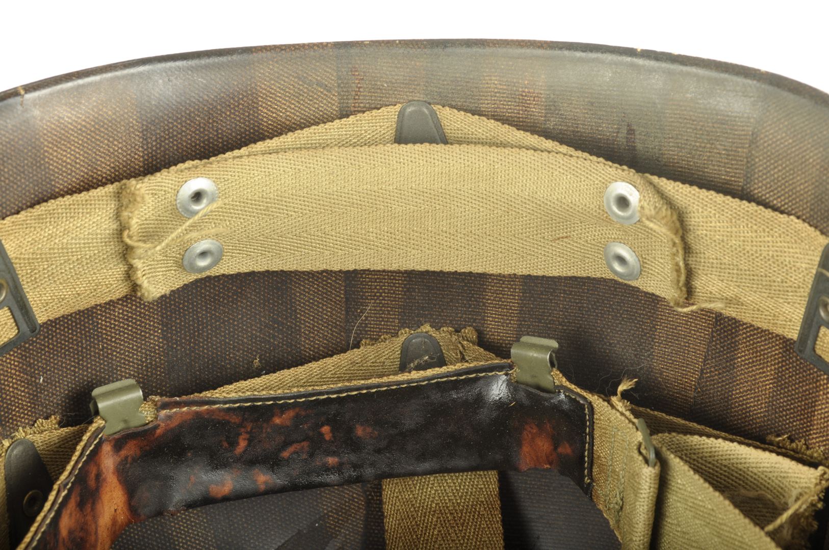Casque US M1 pattes fixes Nominatif et son sous casque Firestone / Offemont