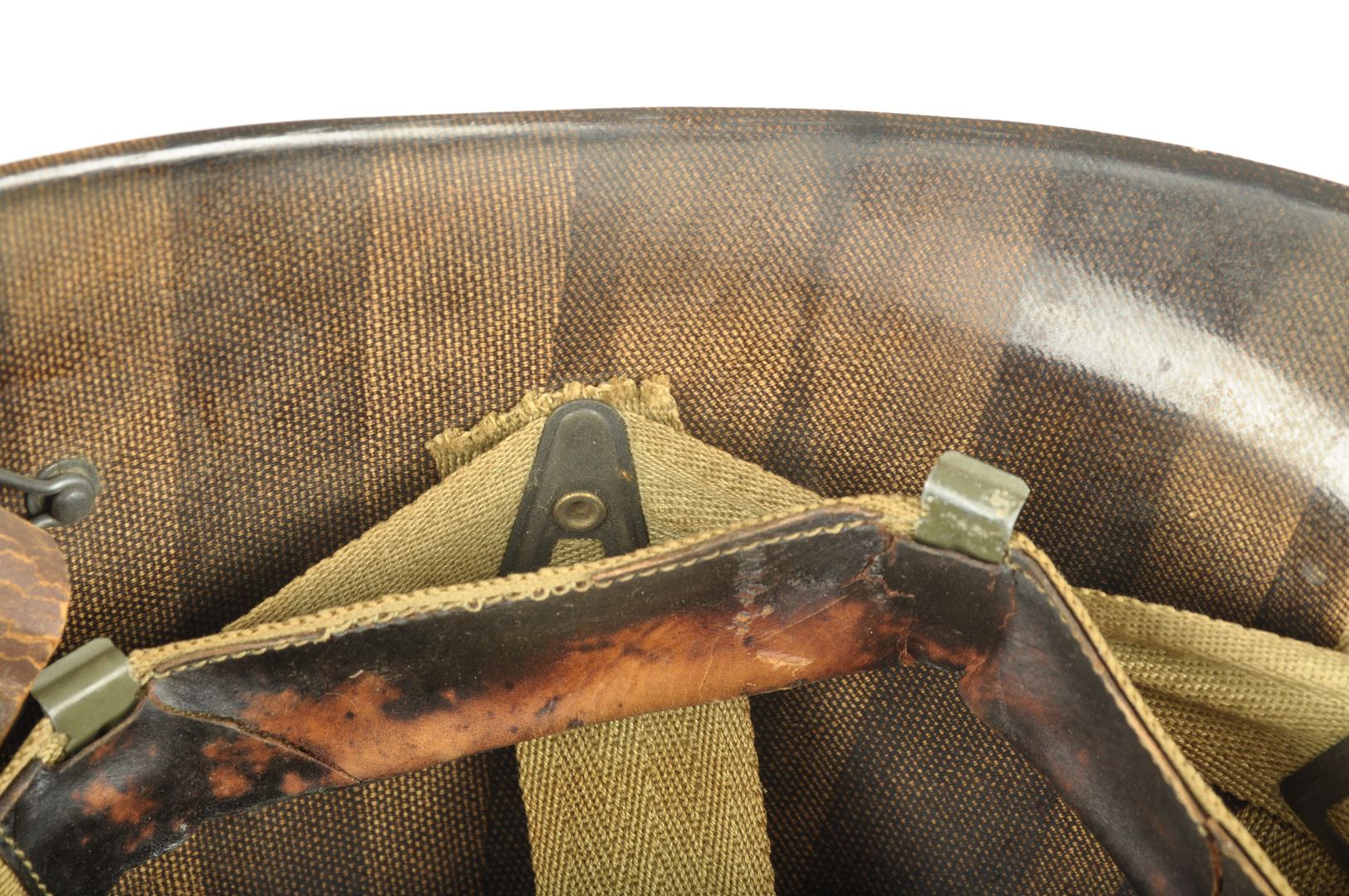 Casque US M1 pattes fixes Nominatif et son sous casque Firestone / Offemont