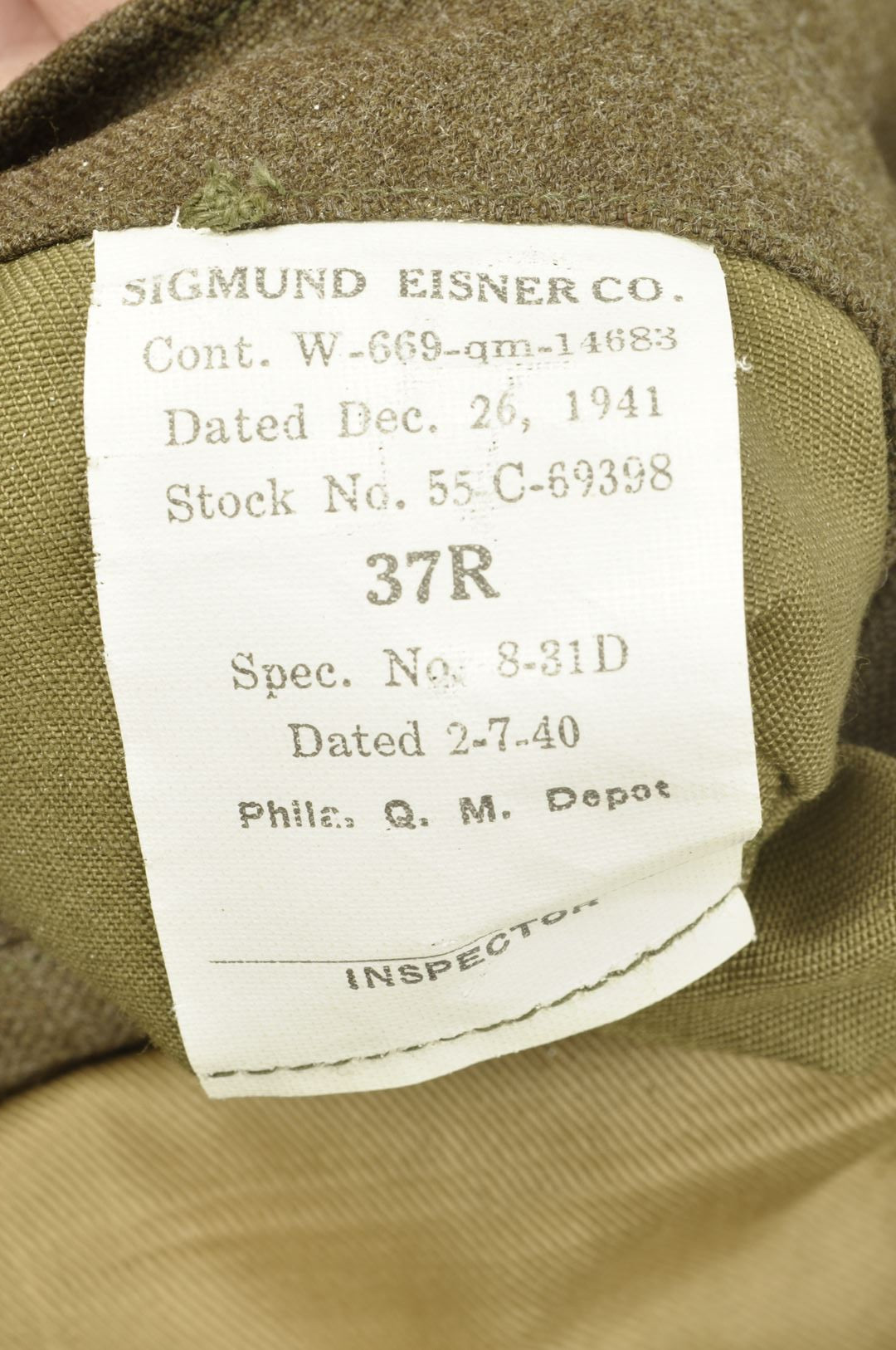 Vareu  8th US Airforce datée 1941