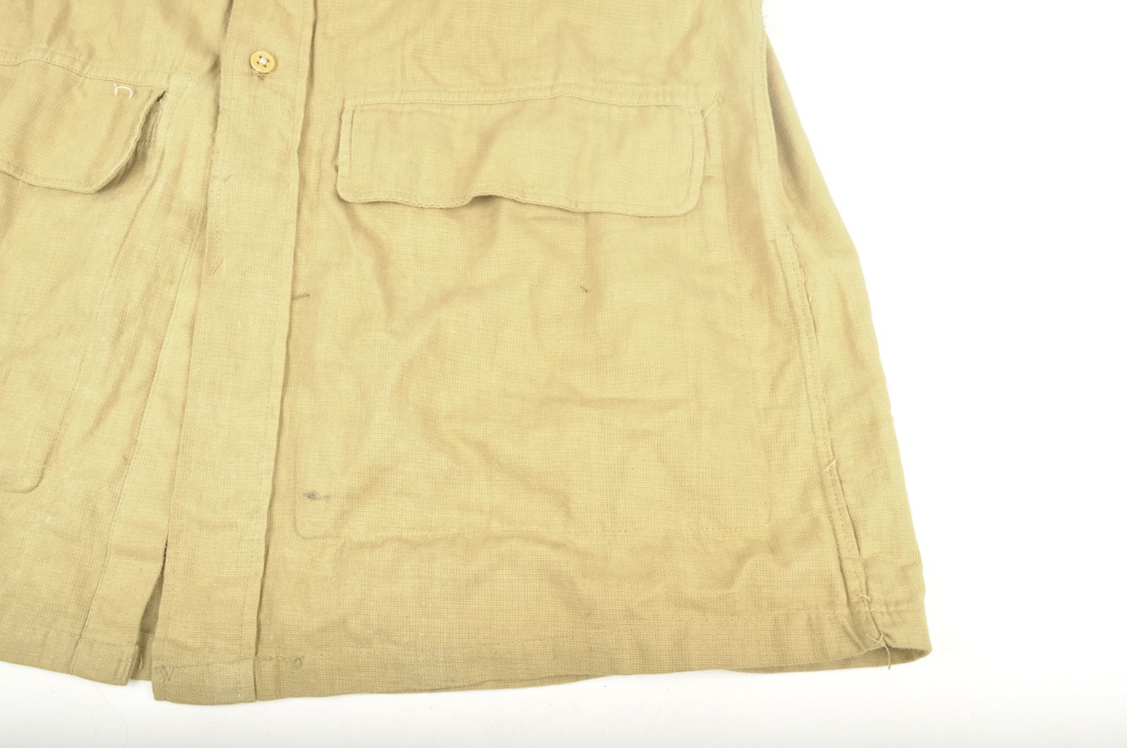 Vareuse tropicale "Bush Jacket" en Aertex datée 1943 / 43 RIC