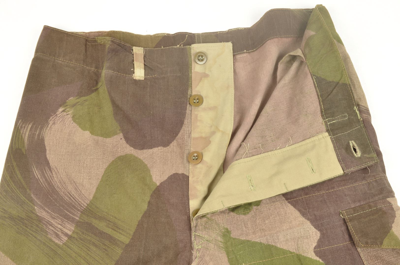Pantalon camouflé Anglais Windproof daté 1943 modifié Extrême Orient