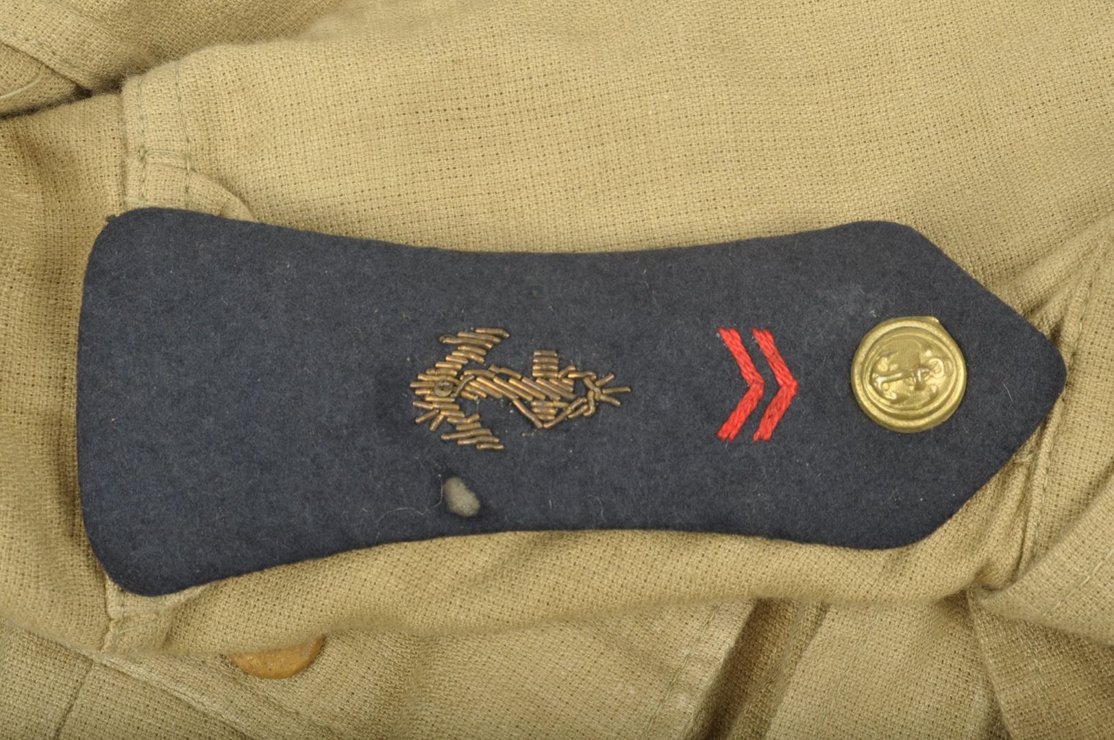 Vareuse tropicale "Bush Jacket" en Aertex datée 1943 / 43 RIC
