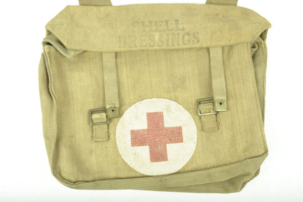 Musette médicale "Shell Dressings" datée 1943 / Nominative