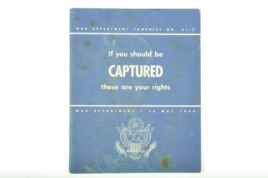 Livret "If You Should Be Captured" daté Mai 1944