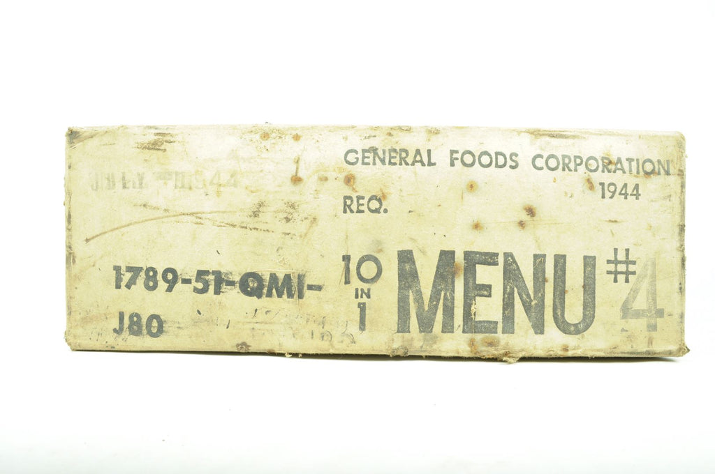 Carton de ration MENU#4  daté 1944