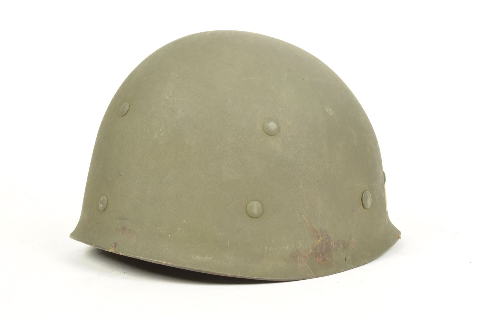 Casque US M1 impacté et son sous casque FIRESTONE nominatif / ARDENNES