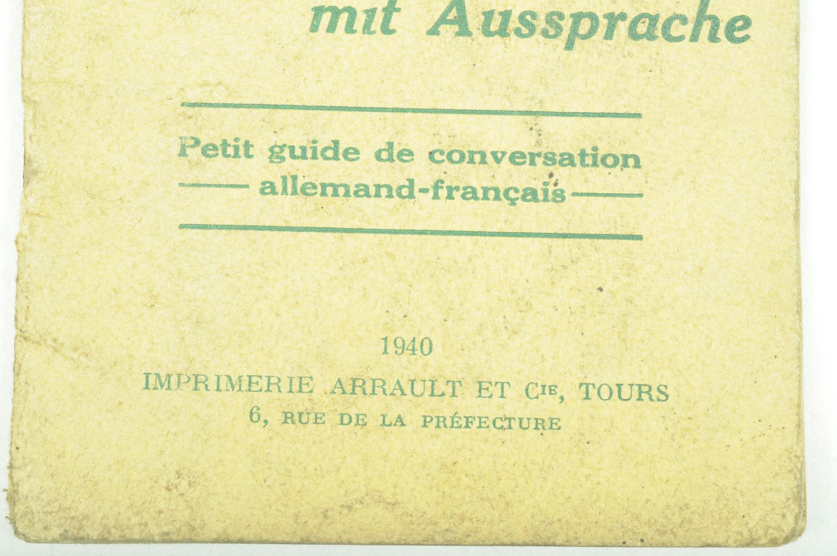 Dictionnaire Wehrmacht / traduction Allemand - Français édité à Tours en 1940