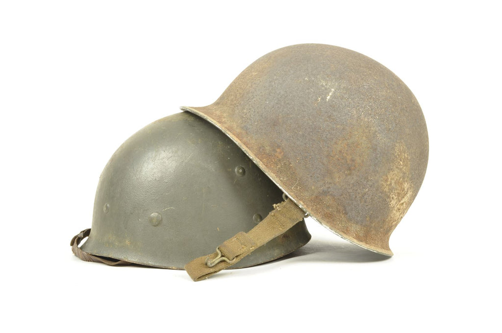 Casque US M1 et son sous casque MSA sorti de ferme / Arcey