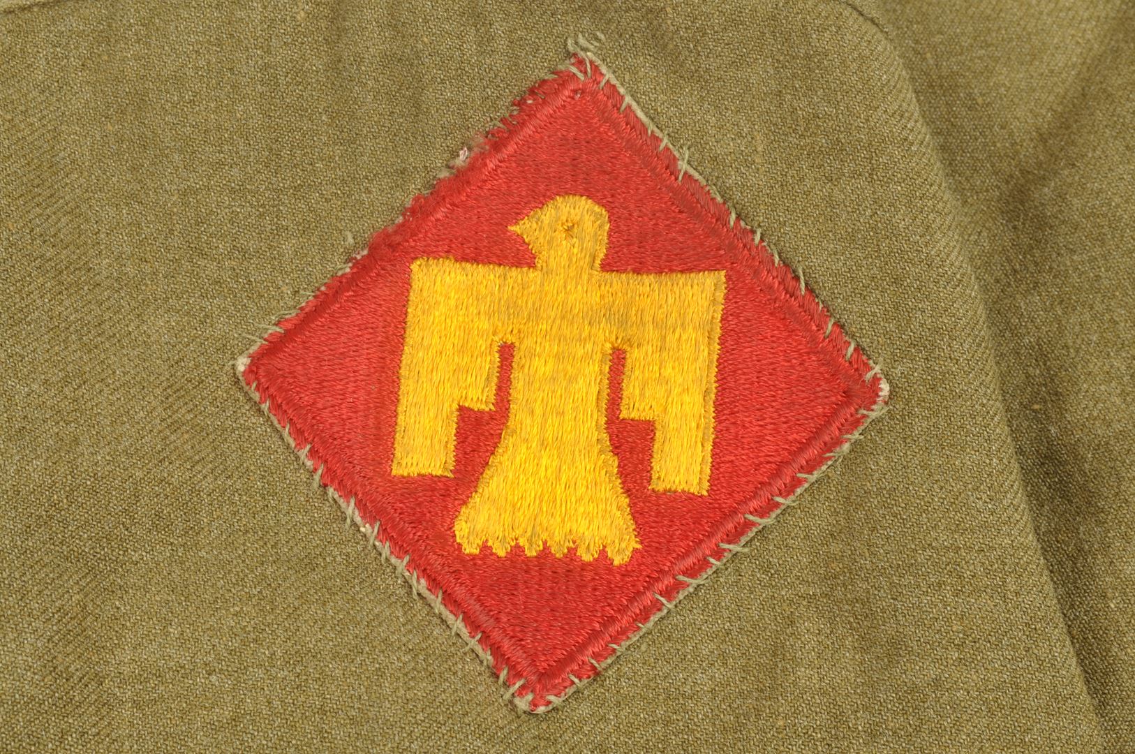 Chemise "moutarde" 103rd & 45th Infantry Division / identifiée Vosges