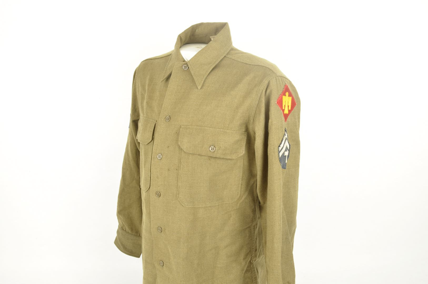 Chemise "moutarde" 103rd & 45th Infantry Division / identifiée Vosges