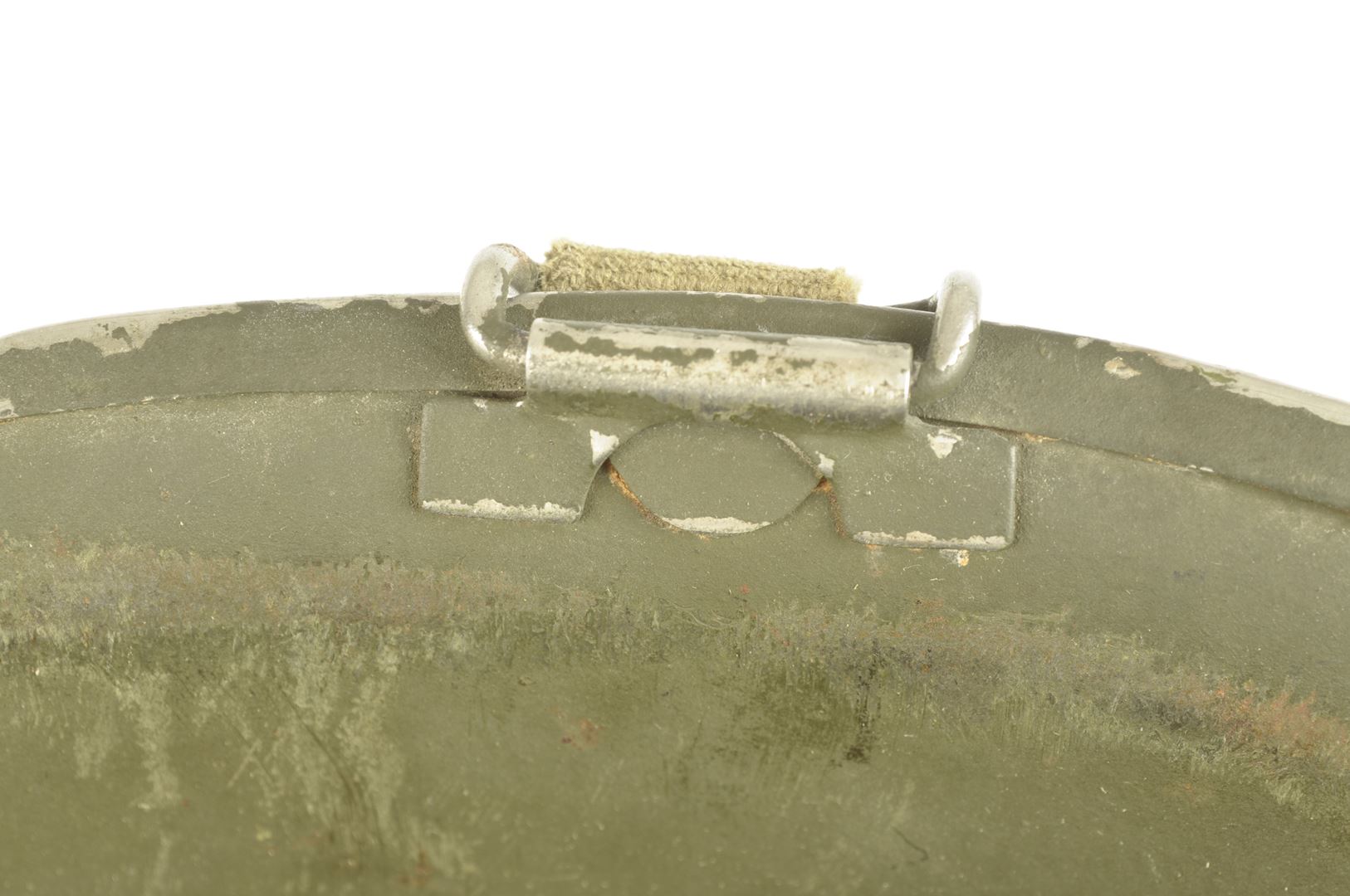 Casque US M1 impacté et son sous casque FIRESTONE nominatif / ARDENNES