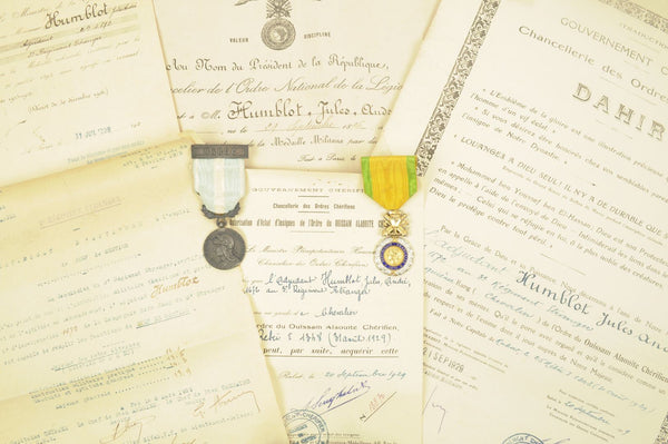 Ensemble diplômes et médailles 3 REI / Campagne du Maroc
