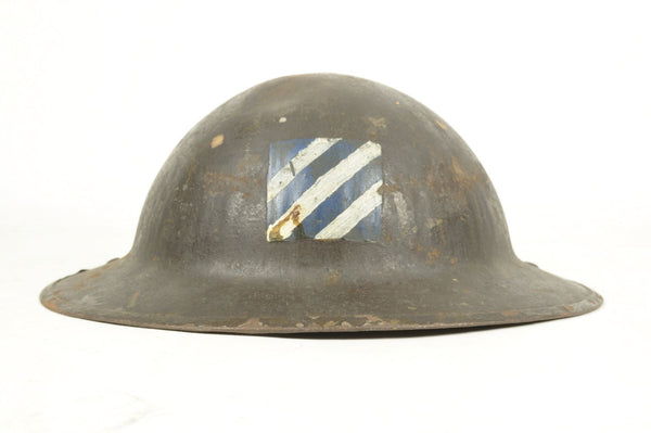 Casque US 17 3rd infantry division fabrication Britannique / Nominatif et identifié