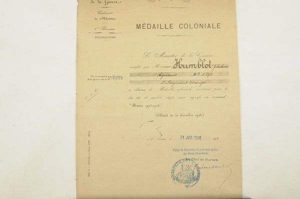 Ensemble diplômes et médailles 3 REI / Campagne du Maroc