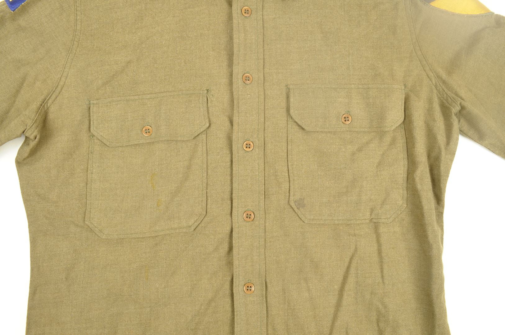 Chemise "moutarde" 77th Infantry Division identifiée / Okinawa