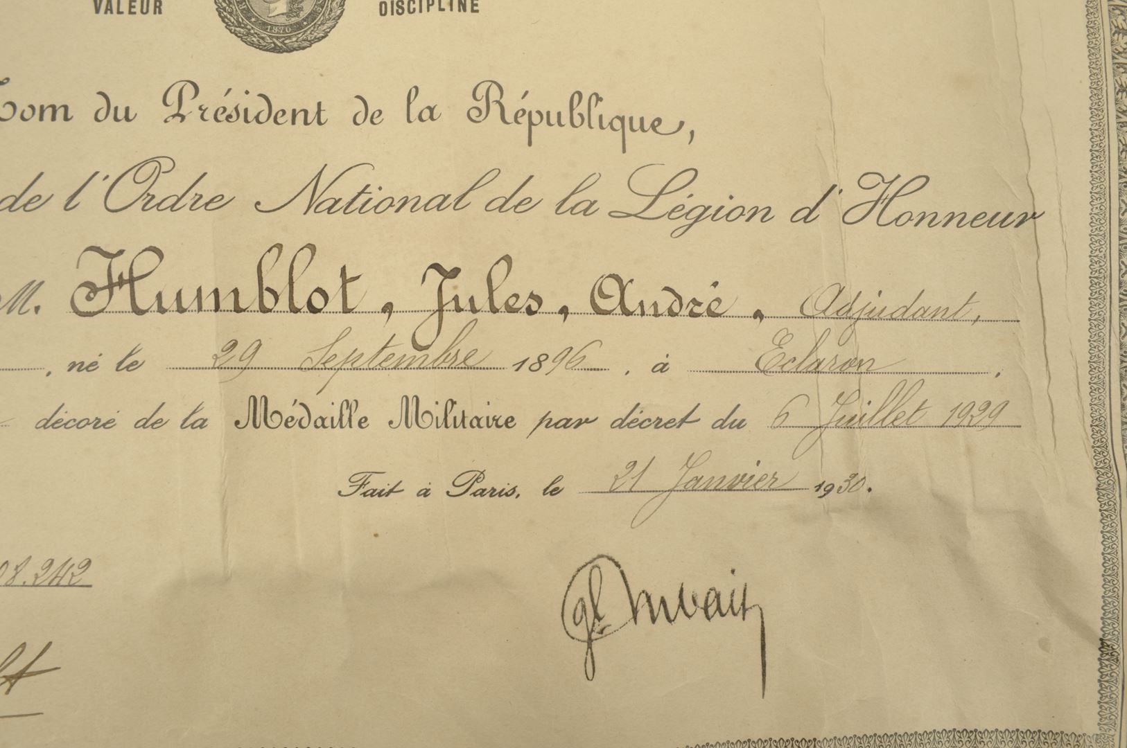 Ensemble diplômes et médailles 3 REI / Campagne du Maroc