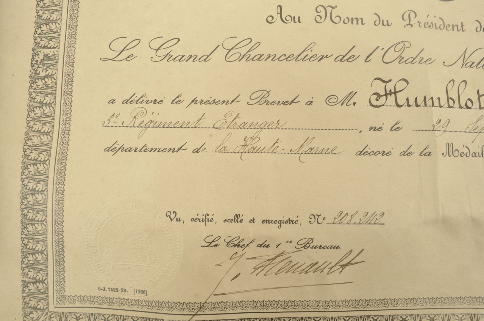 Ensemble diplômes et médailles 3 REI / Campagne du Maroc