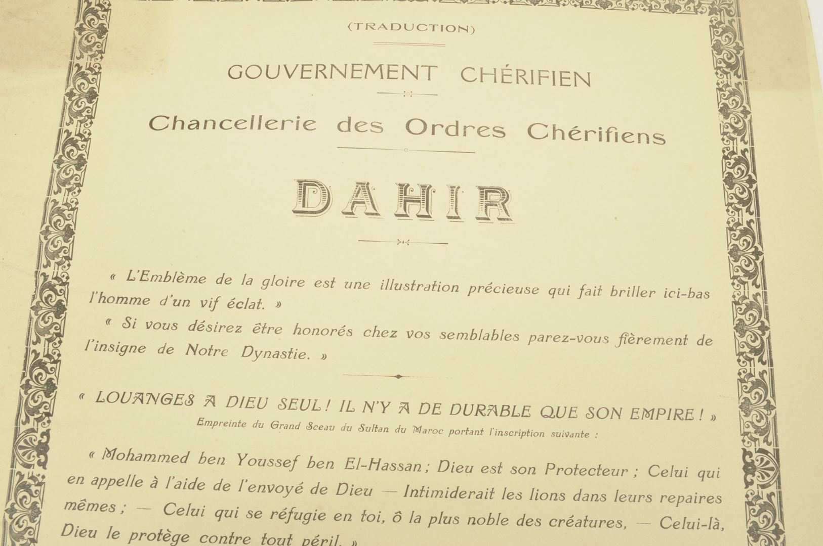 Ensemble diplômes et médailles 3 REI / Campagne du Maroc