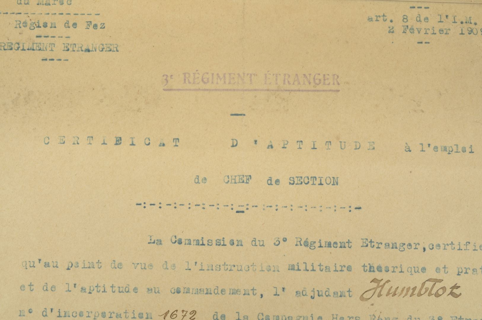 Ensemble diplômes et médailles 3 REI / Campagne du Maroc
