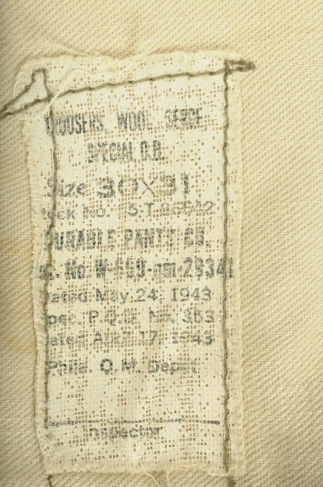 Pantalon moutarde  30 X 31 / Daté 1943