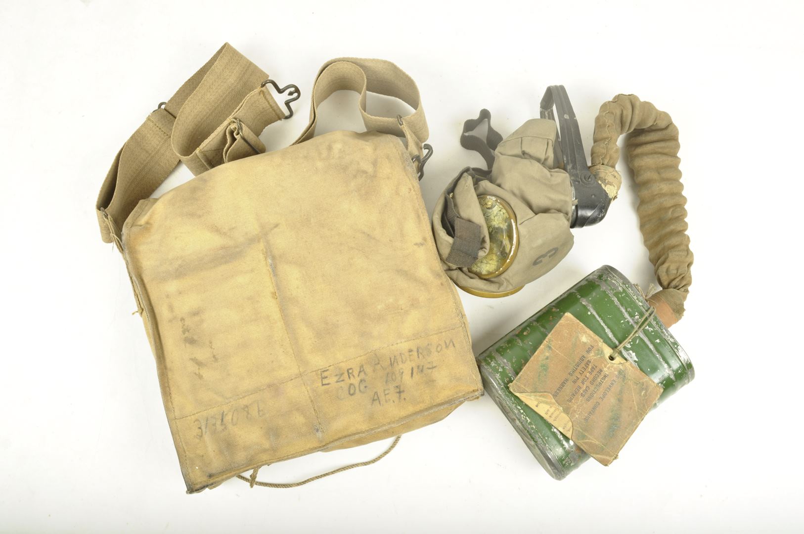 Masque à gaz US modèle 1917 / Nominatif AEF 109th infantry regiment 28th Infantry Division