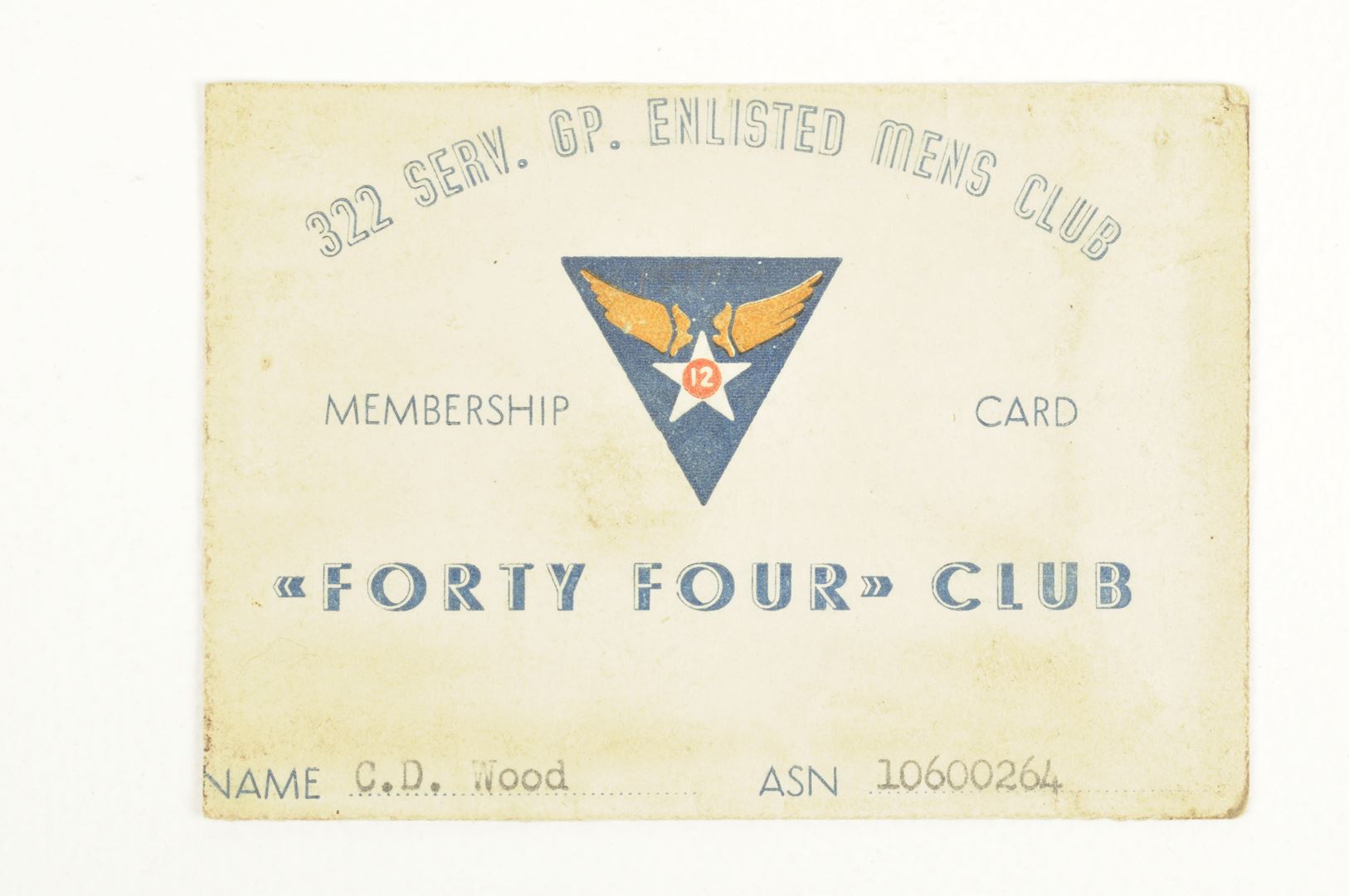 Grouping US AIR FORCE identifié / 12th Airforce 322nd SG