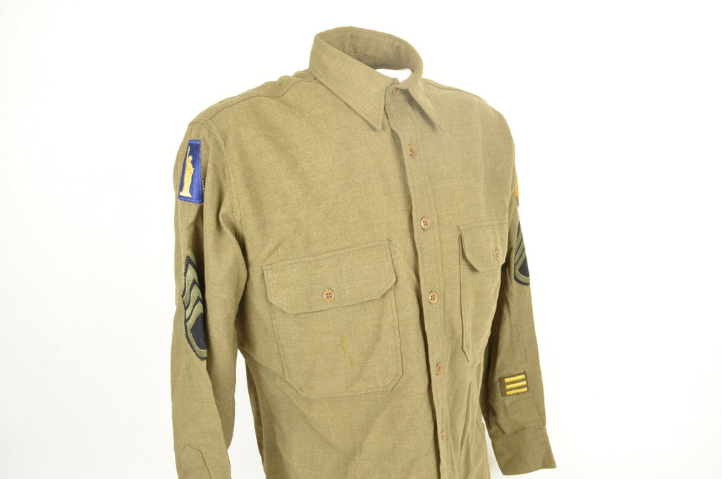 Chemise "moutarde" 77th Infantry Division identifiée / Okinawa