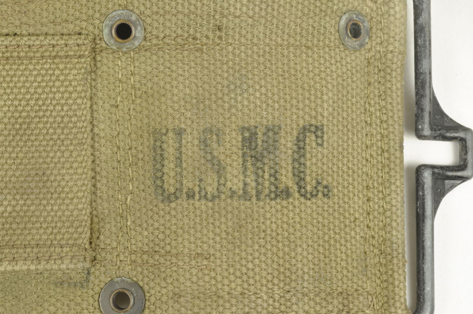 Ceinturon américain modèle 1923 daté 1943 OD3 / USMC Nominatif