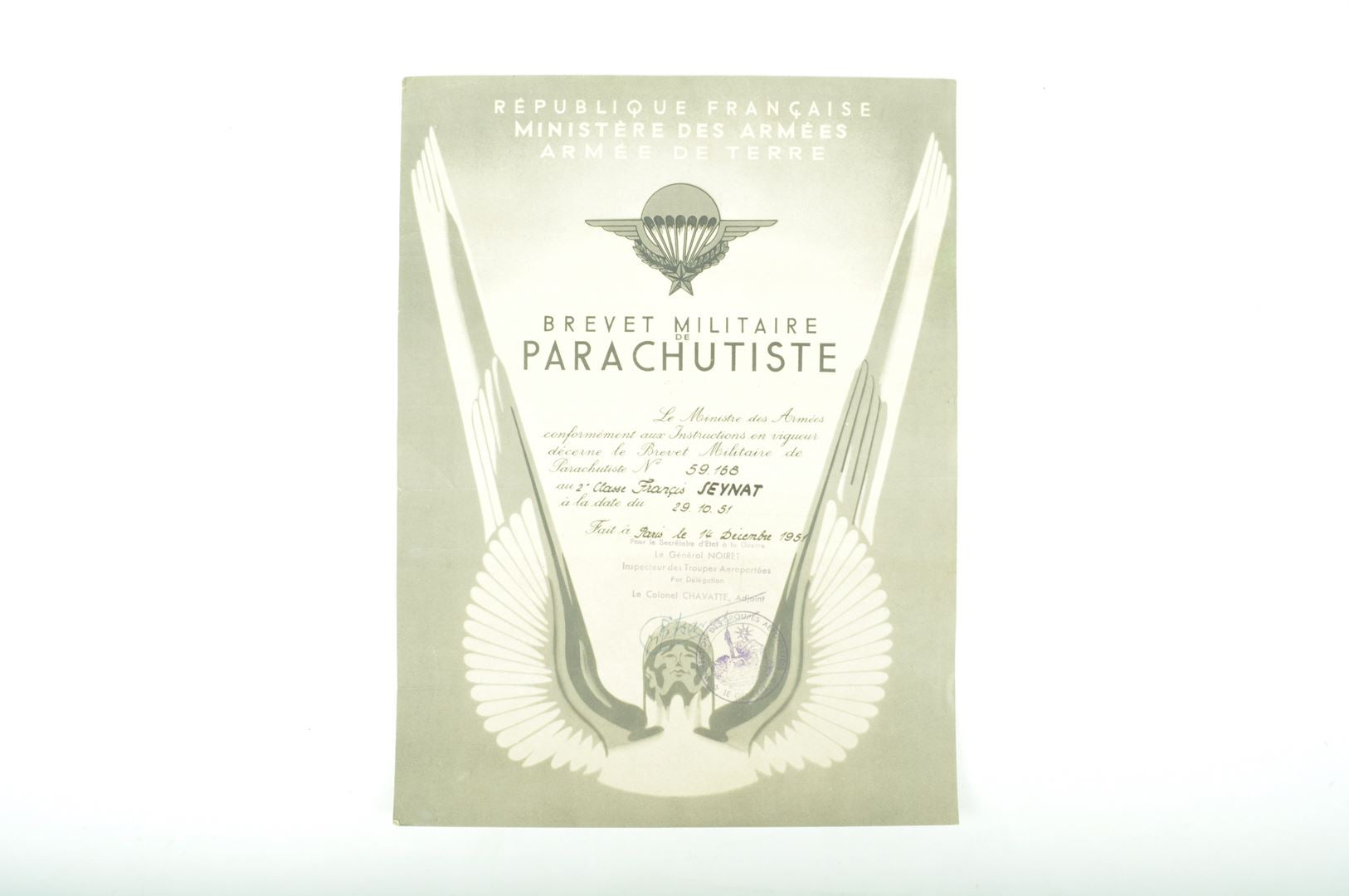 Brevet Parachutiste 1951