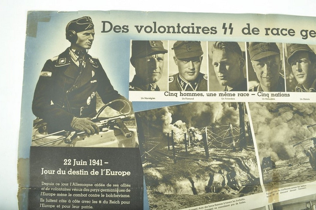 Affiche originale de la Waffen en Français